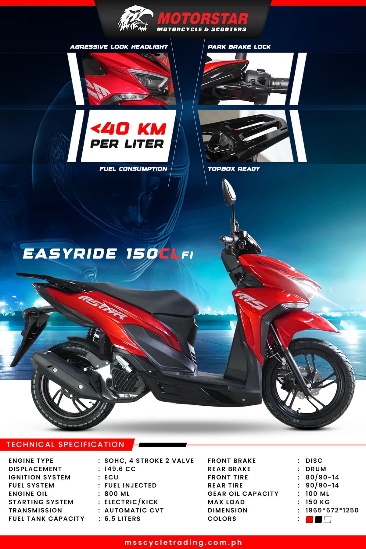 Easyride 150 CL FI promotional poster